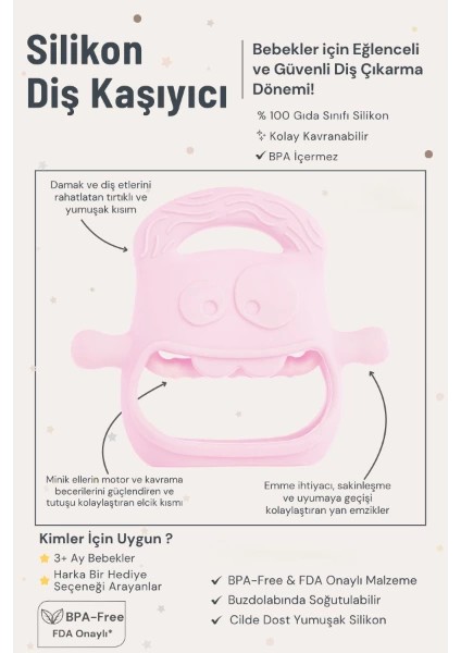 Pembe Bebek Silikon Diş Kaşıyıcı modelleri