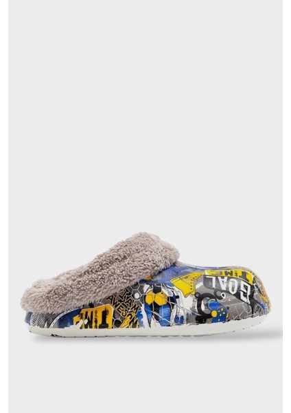 İçi Kürklü Dışı Eva Çocuk Ev Kreş Okul Sokak Terlik GRİ