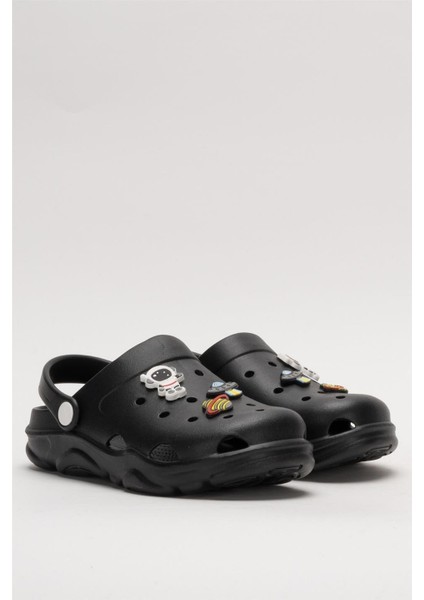 Kaymaz Taban Deniz Plaj Havuz Çocuk Terlik Siyah