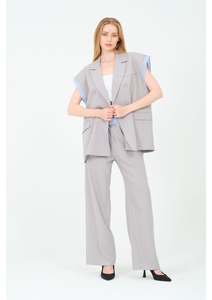 Kadın Garnili Bol Paça Pantolon