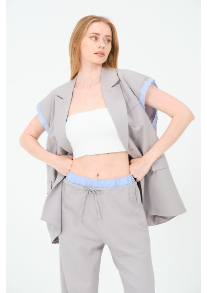 Kadın Garnili Bol Paça Pantolon