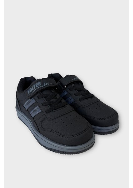 Çocuk Bağcıklı Cırtlı Çocuk Spor Ayakkabı Siyah - Füme modelleri