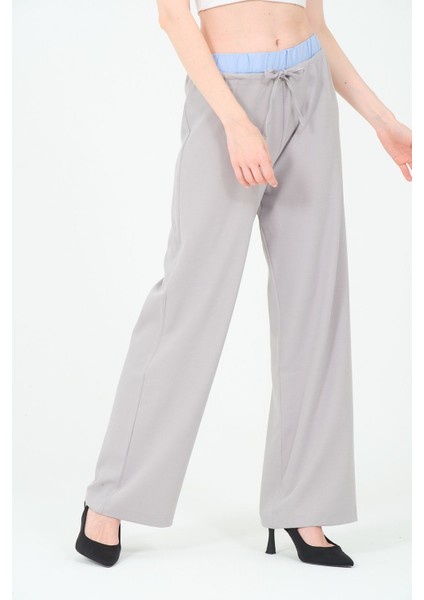 Kadın Garnili Bol Paça Pantolon