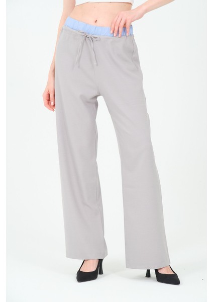 Kadın Garnili Bol Paça Pantolon