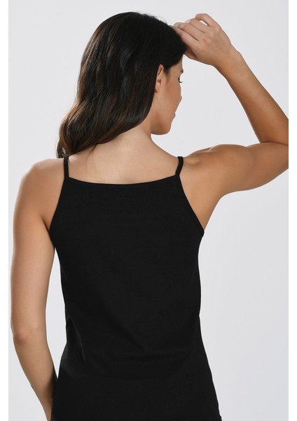 Bicomi Ip Askılı Siyah Ribana Atlet modelleri