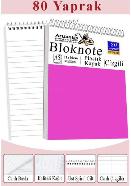 Telli Masaüstü Not Defteri Kareli A5 Orta Boy 3 Adet Masa Üstü Plastik Kapaklı Spiralli Bloknot Blocknote 80 Yaprak fiyatları