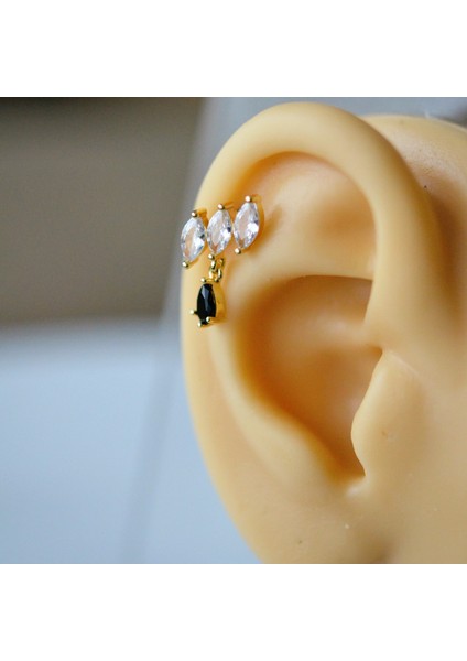 Taş Sallantılı Helix Piercing Kıkırdak Cerrahi Çelik Gold Renk