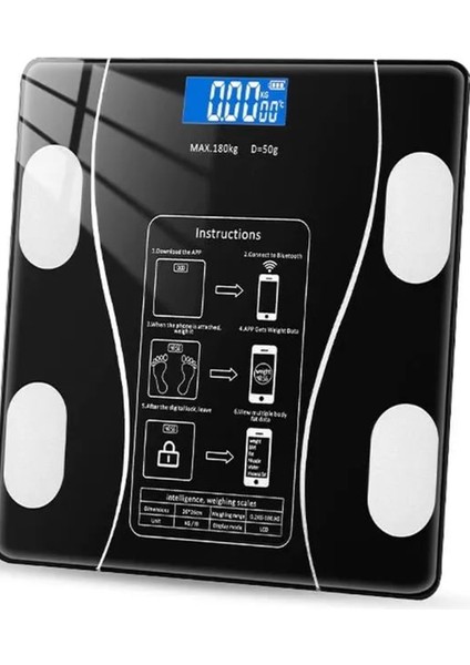 Bluetooth Bağlantılı Sporcu Tartısı, Telefonla Kontrol Edin, Siyah Renk fırsatları