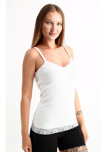 Kadın Askılı Bluz Beyaz