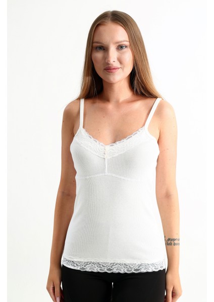 Kadın Askılı Bluz Beyaz