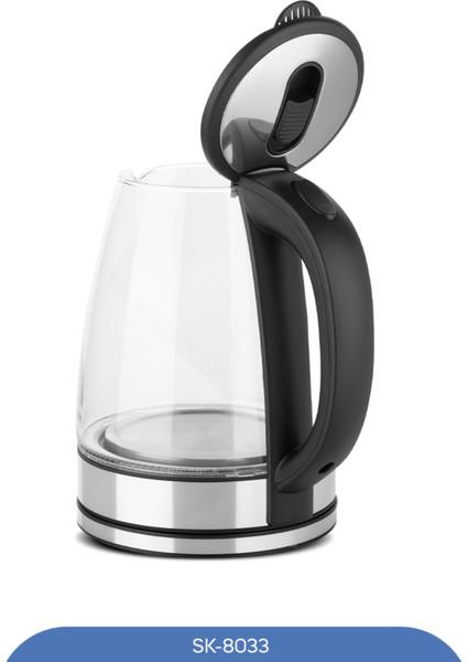 Cam Su Isıtıcı, Kablosuz, 1,8l, Şık ve Kullanışlı, Siyah Renkli. fırsatları