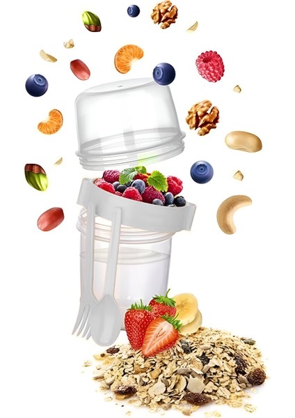 Dev Boy Meyveli Yoğurt Kabı - Yemek Saklama ve Dondurma Kabı 1100 ml Beyaz 7169581 fırsatları