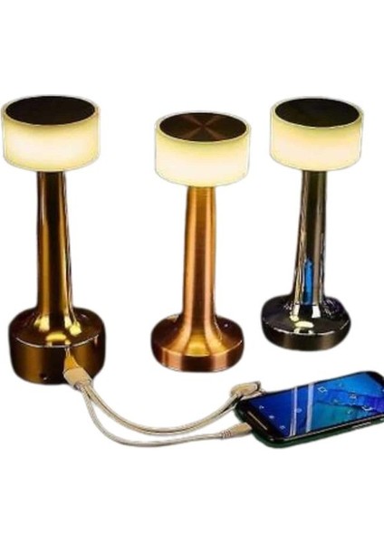 Depomix Altın Rengi Masa ve Gece Lambası Dokunmatik Şarjlı Masa Lambası modelleri