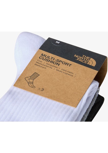 Multi Sport Crew Unisex 3lü Renkli Çorap.-