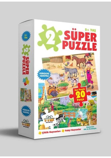 2 Süper Puzzle - Çiftlik Hayvanları - Vahşi Hayvanlar 2+ Yaş