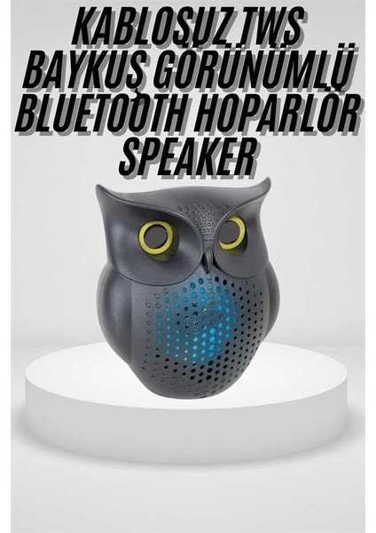Siyah Bluetooth Hoporlör Baykuş Speaker Bluetooth 5.0 Bağlantılı fiyatları