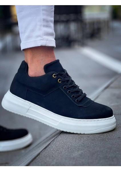 ZRN-X20 Premium Yüksek Taban Siyah Süet Günlük Erkek Sneaker