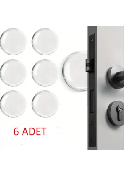 Şeffaf Silikon Mobilya ve Kapı Durdurucu Darbe Pedi 6'lı Set