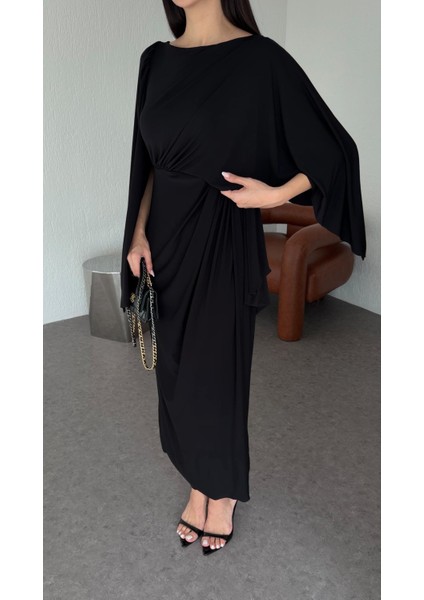 Yarasa Kol Siyah Elbise fırsatları