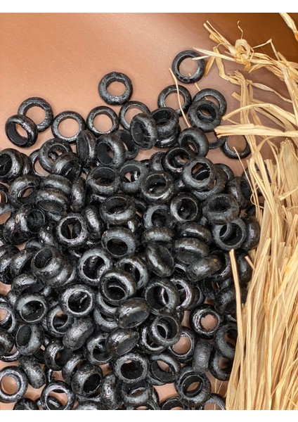 14 mm Renkli Ahşap Yassı Yüzük Boncuk (25 Gram 70 Adet) Delik Çapı 8 mm Makrome Takı Tasarım modelleri