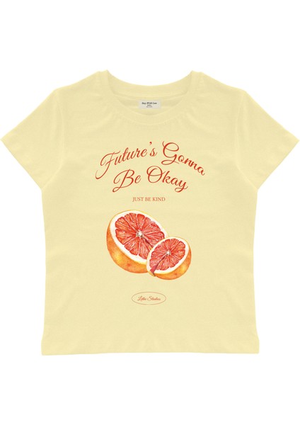 Be Kind Baskılı Baby Tee Crop Top
