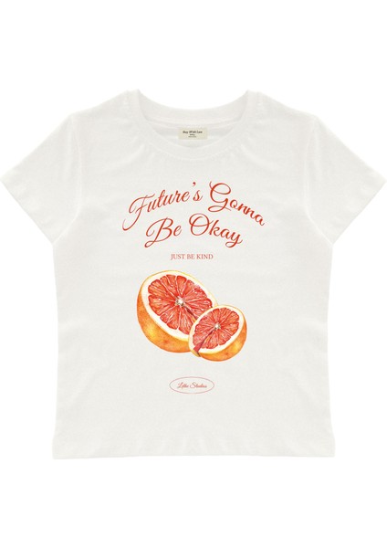 Be Kind Baskılı Baby Tee Crop Top