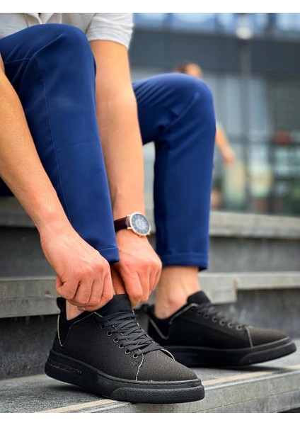 ZRN-X204 Siyah Keten Yüksek Taban Günlük Erkek Spor Ayakkabı fırsatları