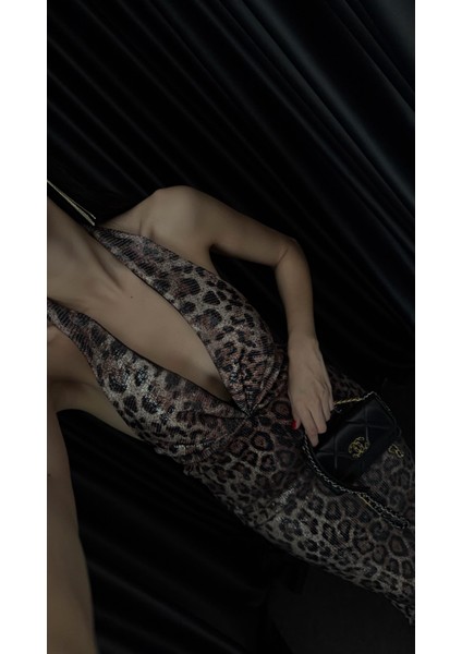Payetli Leopar Elbise modelleri