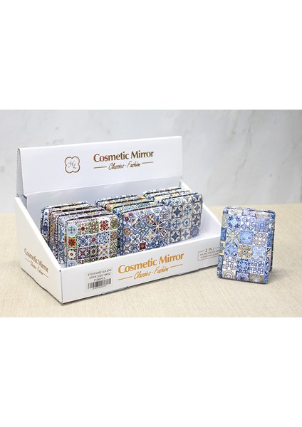 Taşlı El Aynası Dikdörtgen Kalın Model 3