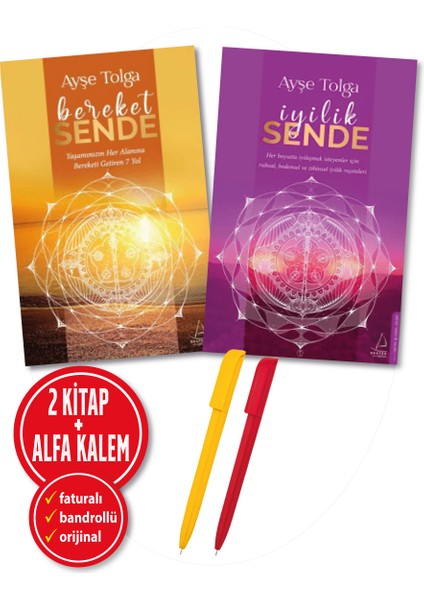 Alfa Kalem+Ayşe Tolga 2 Kitap (Bereket Sende + Iyilik Sende) Bireysel Gelişim Yeni Destek Kitap