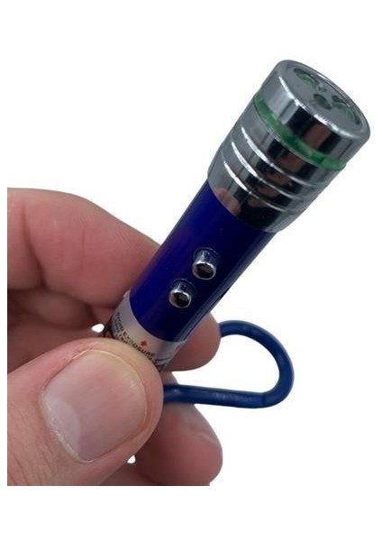 Buffer® 3 Fonksiyonlu Kırmızı Beyaz Işıklı LED Lazer Kedi Köpek Oyuncak Anahtarlık