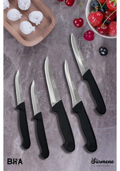 Sürmene 5 Parça Sebze Günlük Kullanım Çok Amaçlı Bıçak Seti Et Ekmek Sebze Meyve Çeyiz Bıçak Takımı