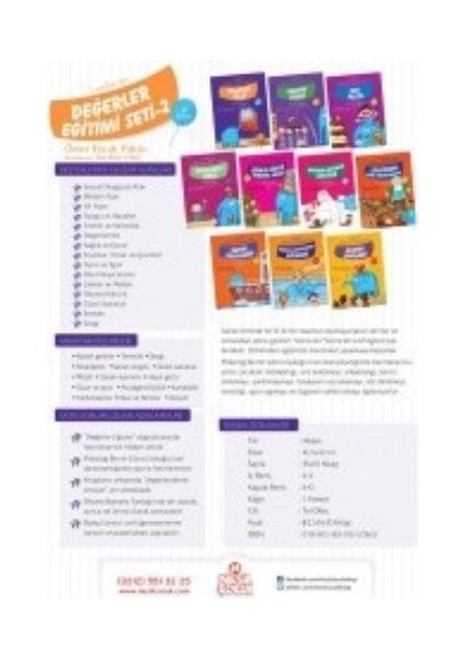 1. Sınıflar Için Değerler Eğitimi Seti 2 (10 Kitap)