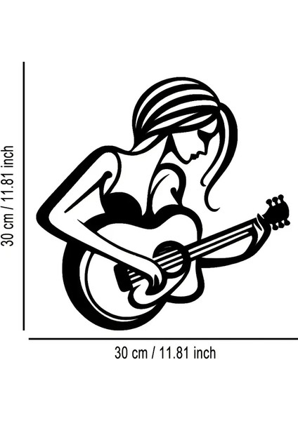 Soyut Gitarist Metal Duvar Sanatı