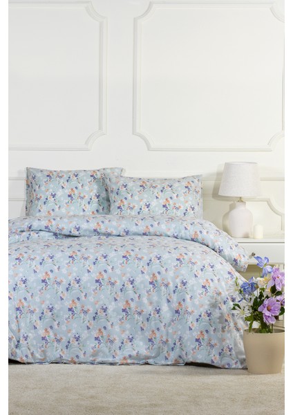 Floret Nevresim Takımı Çift Kişilik Fitted Lastikli (200x220 cm) Yeşil