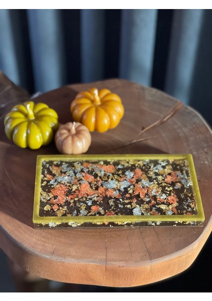 Sonbahar Temalı Dekoratif Epoksi Tepsi ve 3’lü Kabak Mum Seti | El Yapımı 4 Parça Özel Tasarım fırsatları