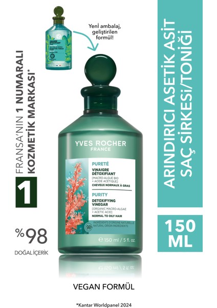 Arındırıcı Asetik Asit Saç Sirkesi ve Toniği - Yağlı Saçlar / Purete -VEGAN-37823