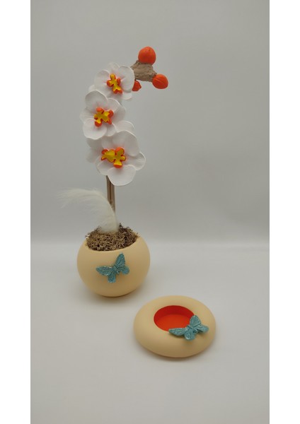 Turuncu Orkide ve Tealıght Mumluk modelleri