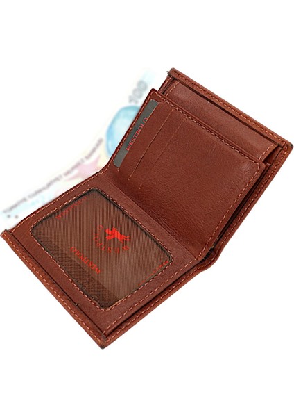Hakiki Deri Kağıt Para, Bozuk Para ve Kart Bölmeli Erkek Cüzdanı - Taba modelleri
