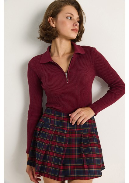 Kadın Fermuarlı Kazak