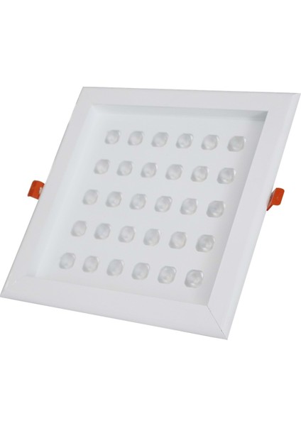 30 LED Kare Çerçeveli Beyaz Armatür, 30 Watt, Modern ve Şık Tasarım