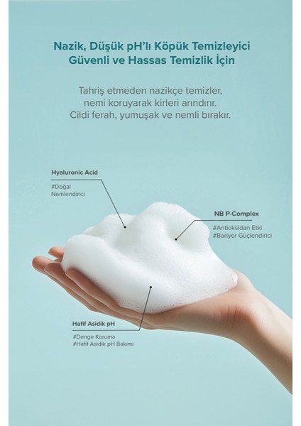 7 Tip Hyalüronik Asit Içeren Nemlendirici ve Gözenek Arındırıcı Köpük Temizleyici