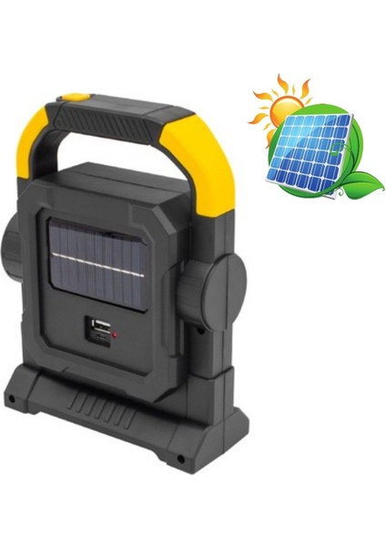 Hellocloud Şarjlı Solar LED Çalışma Işığı | USB Çıkışlı Taşınabilir Projektör Lamba fiyatları