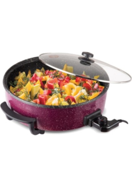 Elektrikli Çok Fonksiyonlu Tava 32 cm Mor