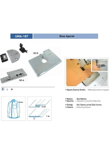 8mm Boss Aparatı UMA-187-B, Dayanıklı ve Kullanışlı Ürün Kolay Montaj Sağlar.