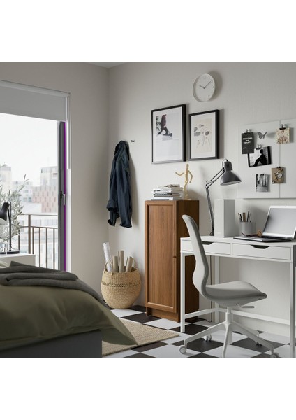 Kapaklı Kitaplık, Kahverengi Ceviz Görünüm, 40X30X106 cm fiyatları