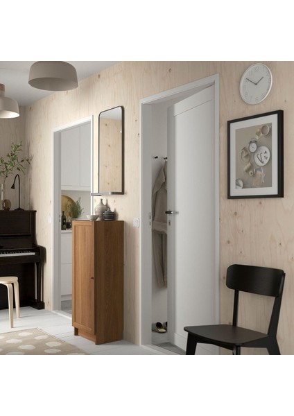 Kapaklı Kitaplık, Kahverengi Ceviz Görünüm, 40X30X106 cm modelleri