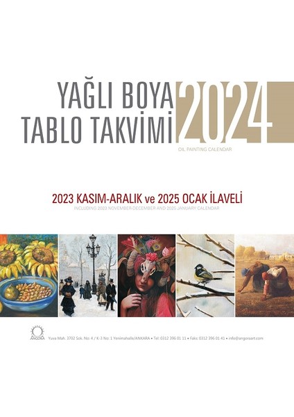 Yağlı Boya Tablo Takvimi 2024 Duvar Takvimi