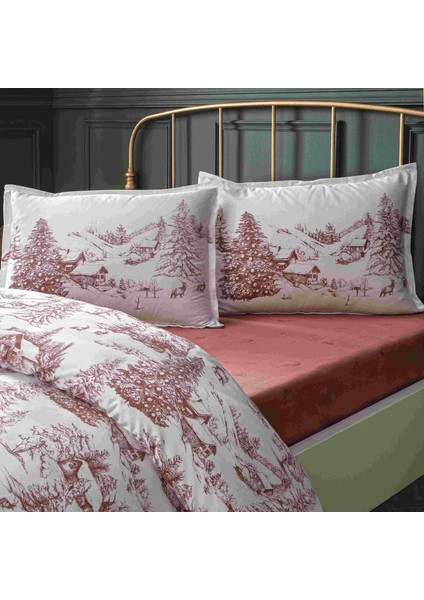 Sc Allday Chalet Nevresim Takımı Çift Kişilik Bordo modelleri