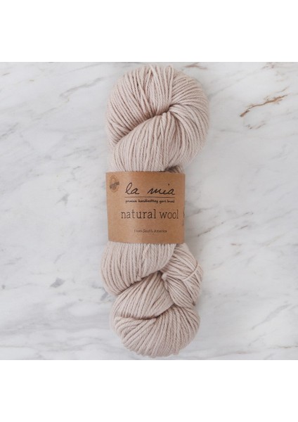 La Mia Natural Wool Bej El Örgü Ipi - H2 - 33606